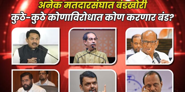 अनेक मतदारसंघात बंडखोरी; कुठे-कुठे कोणाविरोधात कोण करणार बंड?